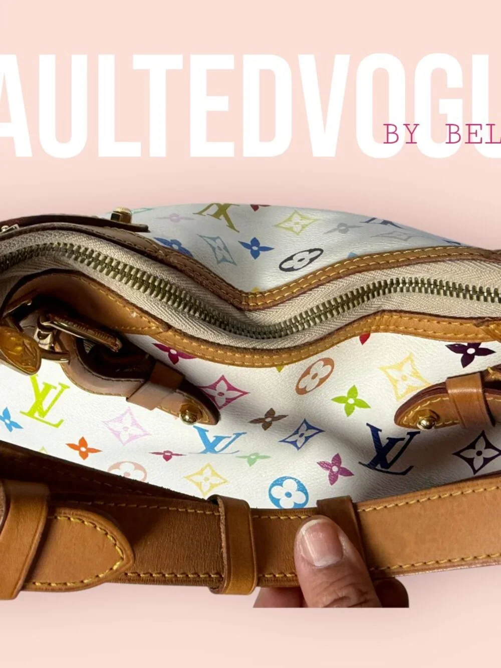 ✨ Louis Vuitton Lodge PM White Multicolore Murakami Hobo Bag ✨ - Picture 4 of 16